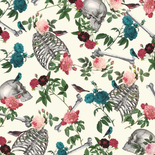 skulls and roses pattern
